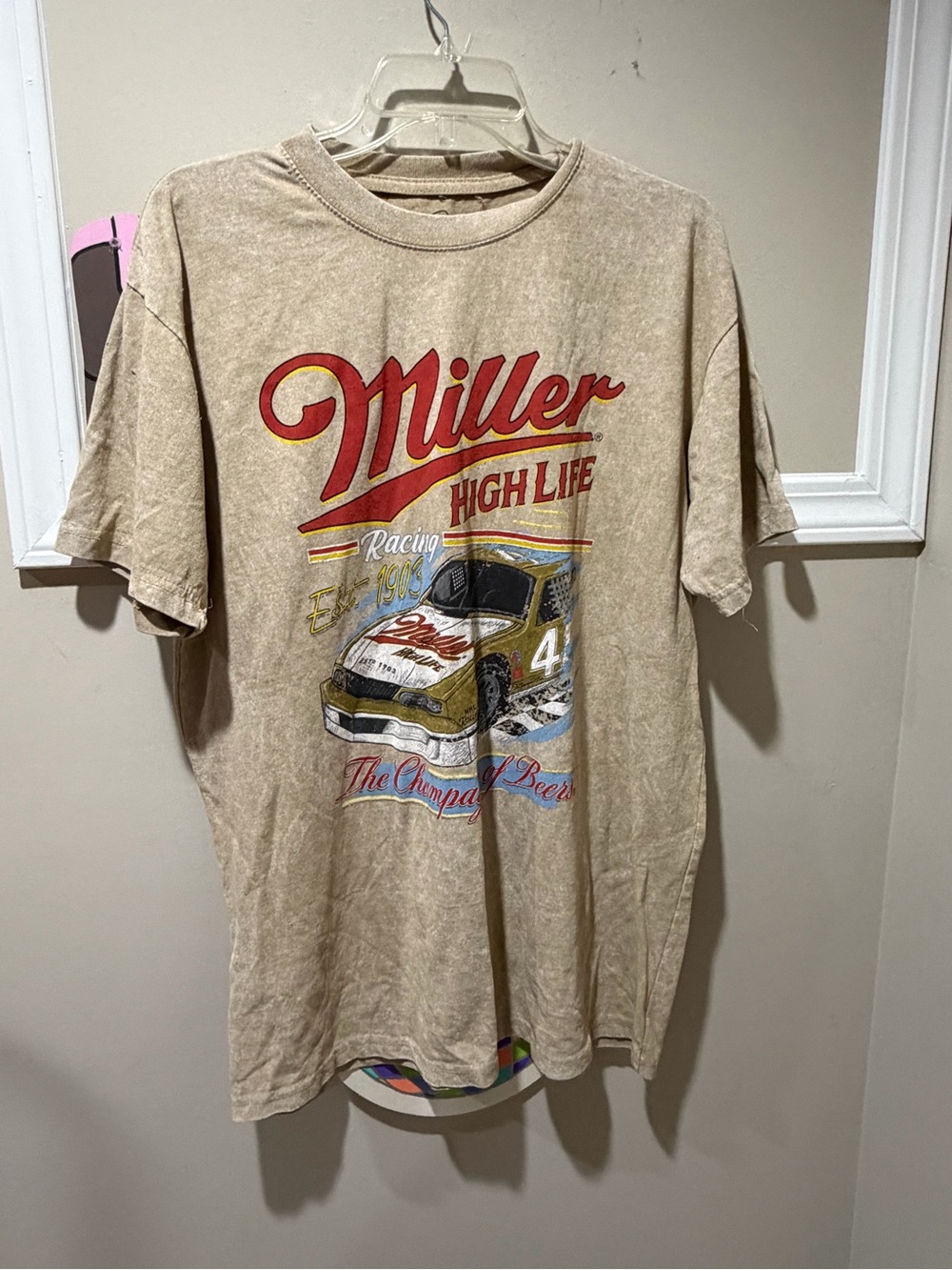 Miller High Life Beige Graphic Short Sleeve Tee